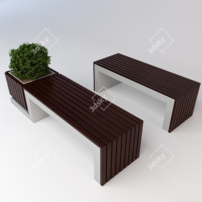 Rustic Bush Bench 3D model image 3