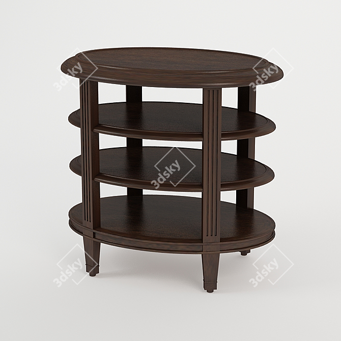 Elegant Louis XVI Baker Book Table 3D model image 1