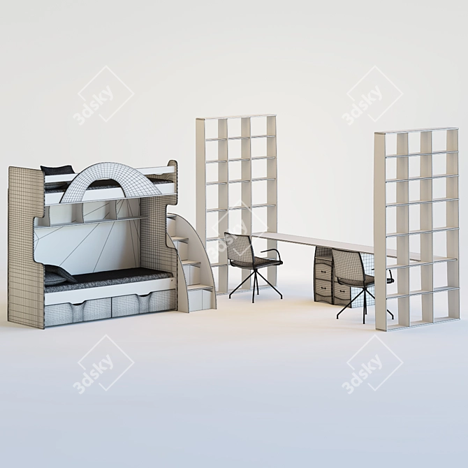 Multi-Purpose Bedroom Set 3D model image 2