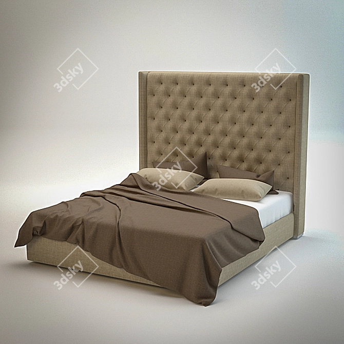 Elegant Victoria Sleigh Bed 3D model image 1