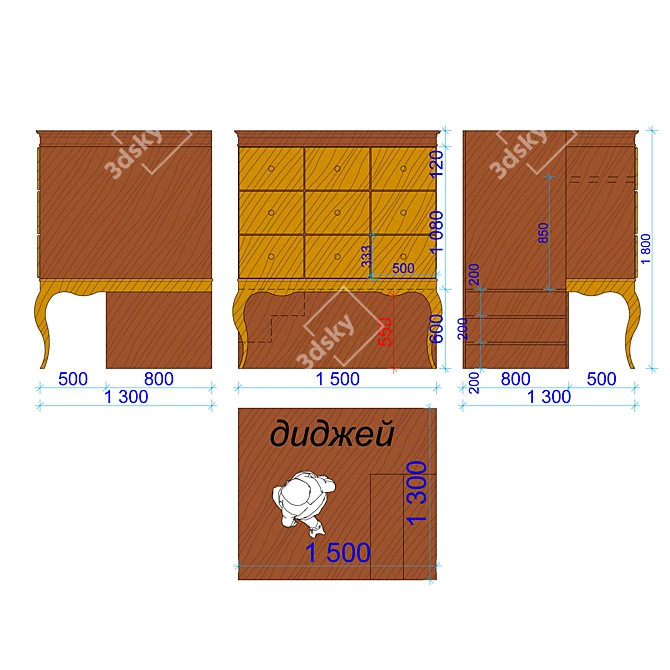 DJ's Ultimate Stage: Didzheyka Tribune 3D model image 3