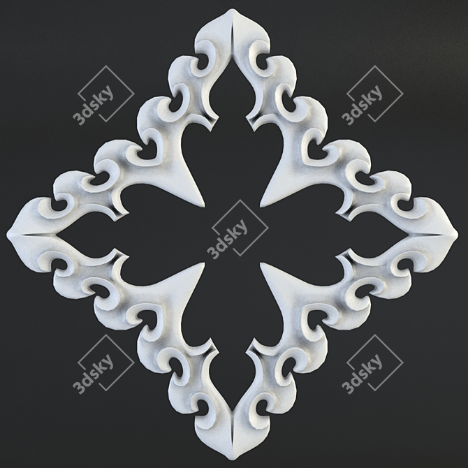 Elegant Stucco Decor Tiles 3D model image 1