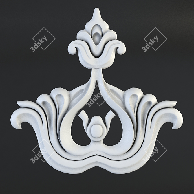 Elegant Stucco Decor- 630x600x35mm 3D model image 1