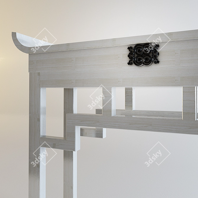 Asian Style Mango Wood Console 3D model image 2