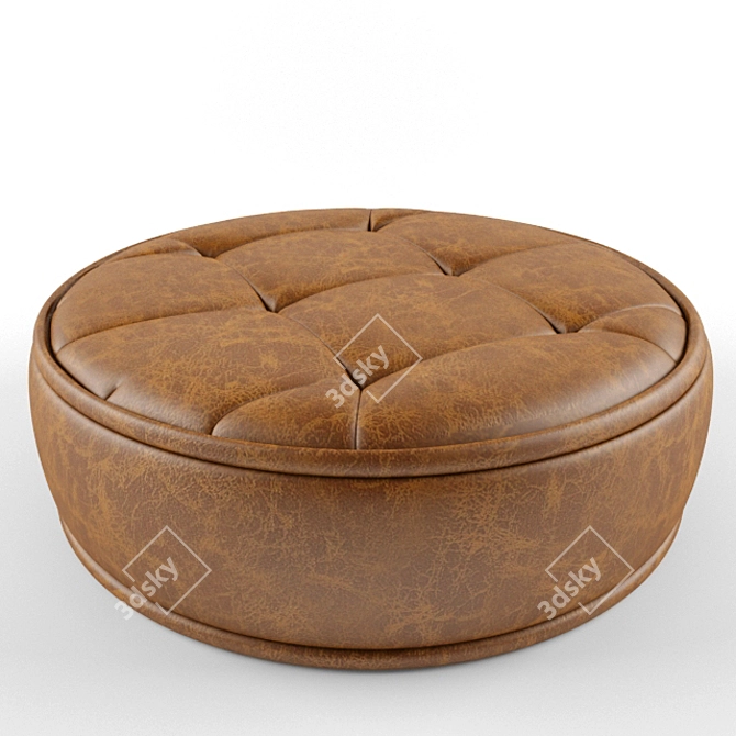 Elegant Round Ottoman 3D model image 1