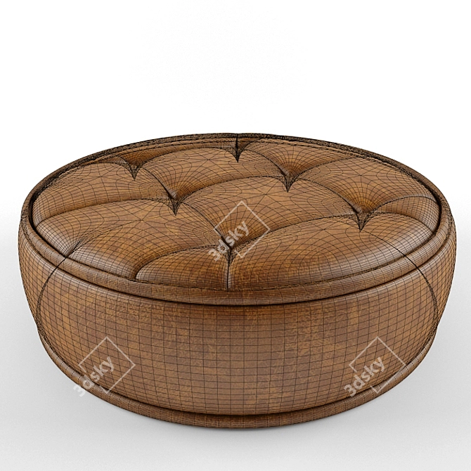 Elegant Round Ottoman 3D model image 2