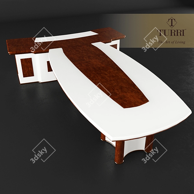 Turri Caractere Office Table: Italian Elegance for Your Workspace 3D model image 2