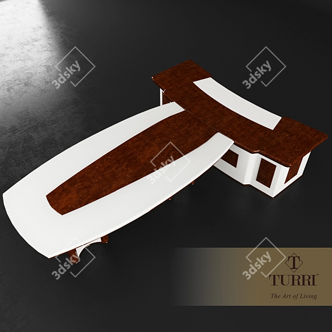 Turri Caractere Office Table: Italian Elegance for Your Workspace 3D model image 3
