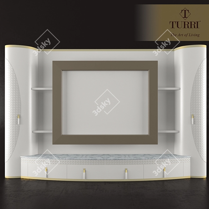 Turri Caractere TV Shelf 3D model image 1