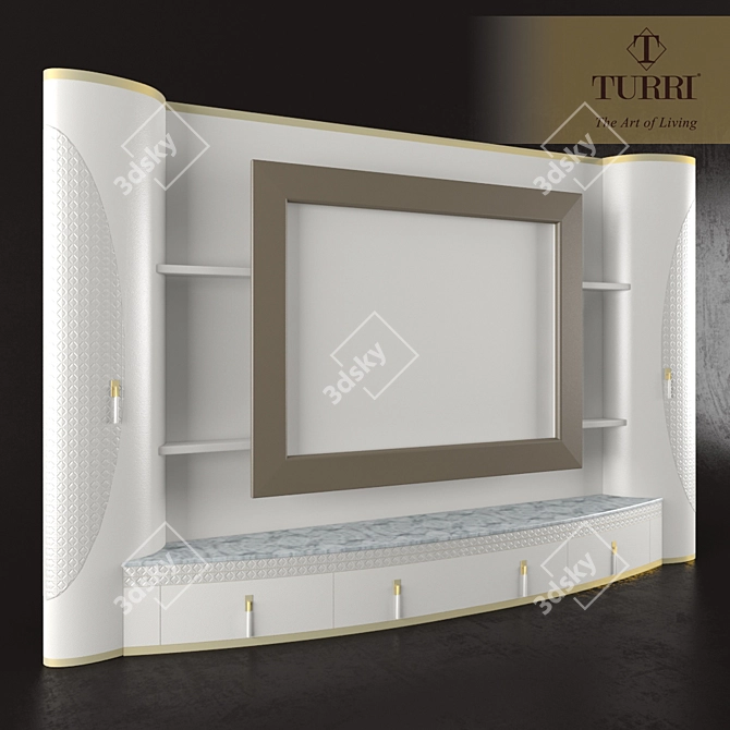 Turri Caractere TV Shelf 3D model image 2