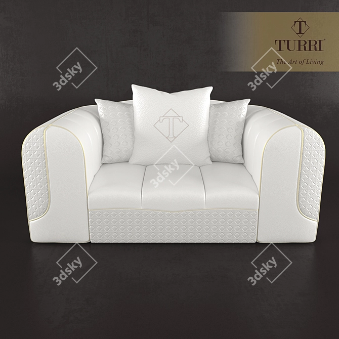 Title: Turri Caractere Armchair - Timeless Italian Elegance 3D model image 1