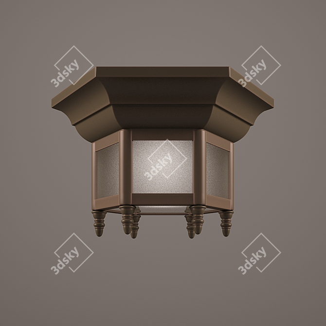 Hexagonal Flush Mount Light 3D model image 1