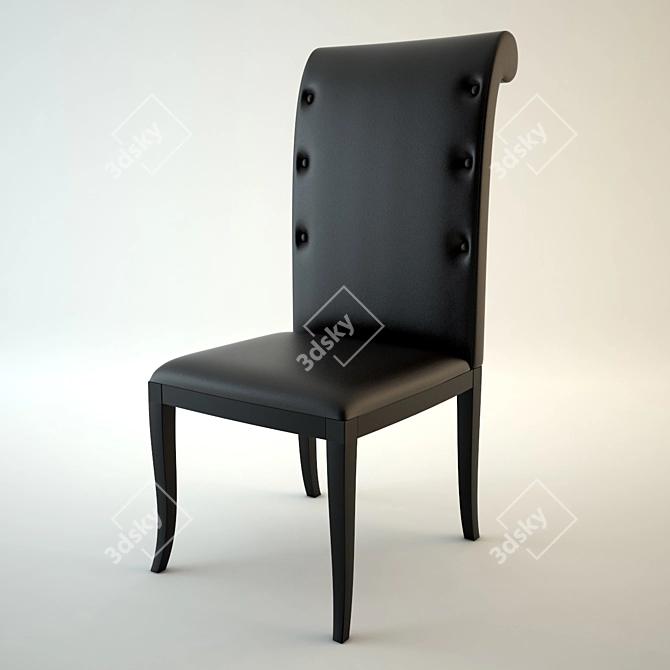 Modern Leather Chair with Studs 3D model image 1