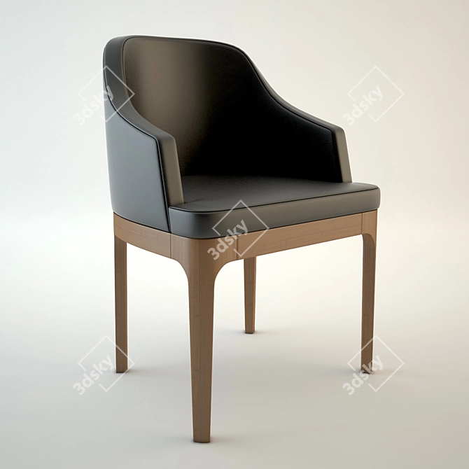 Elegant Leather Chair 3D model image 1