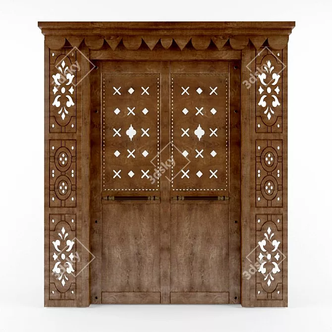 Elegant Georgian Door: Timeless Beauty 3D model image 1