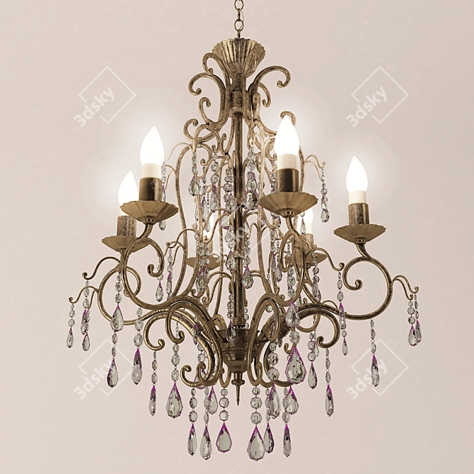 Elegant Crystal Chandelier 3D model image 1