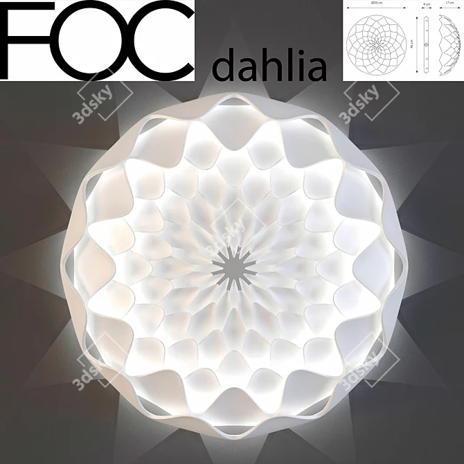 Versatile Ceiling and Wall Mountable FOC Dahlia 3D model image 1