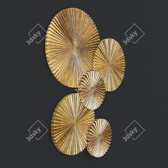 Golden Dreams Wall Art Set 3D model image 2