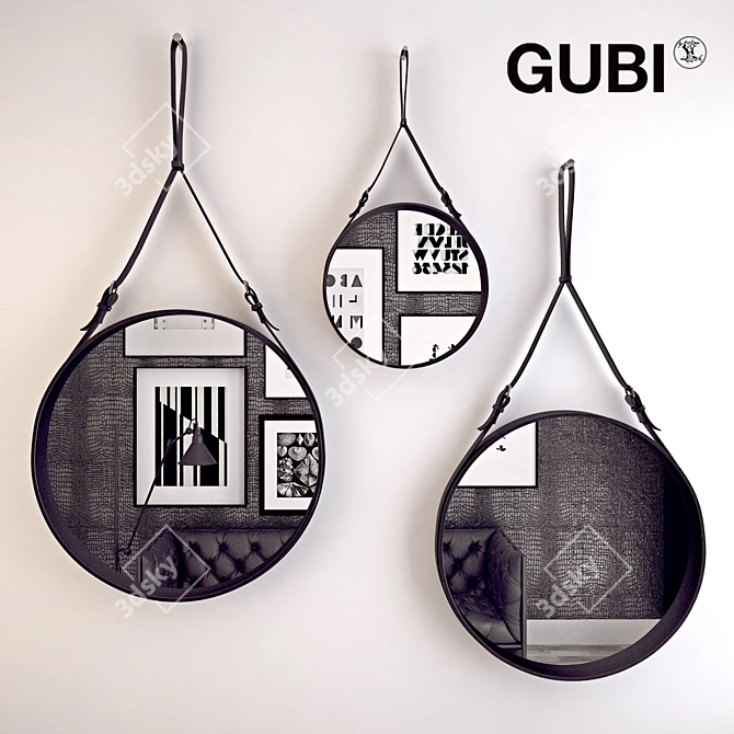 Glamorous Gubi Adnet Mirror 3D model image 1