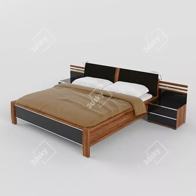 Musterring Santos Bed - 200x220cm Size 3D model image 1