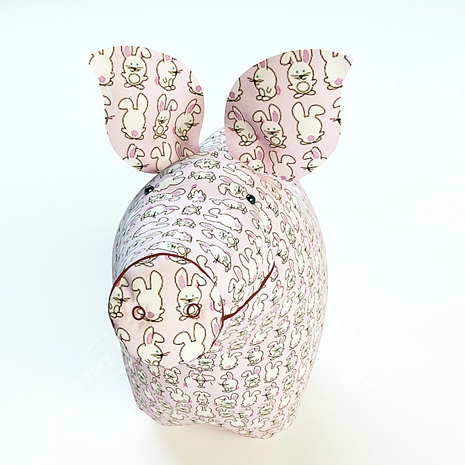 Adorable Piggy Plush Toy 3D model image 2