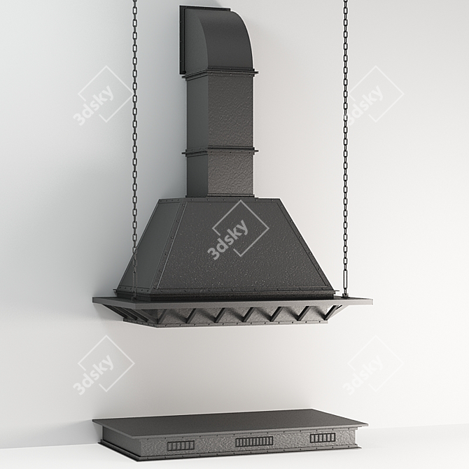 Metal Firebox: Stylish Vray Fireplace 3D model image 1