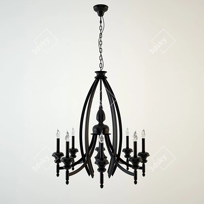 Elegant Crystal Chandelier 3D model image 1