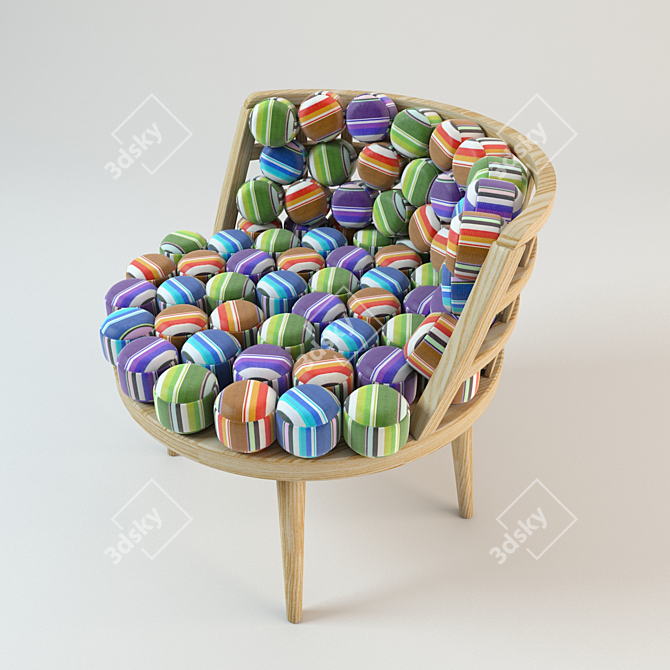 Turkish Designer Meb Rur's Ethnic Chair 3D model image 1