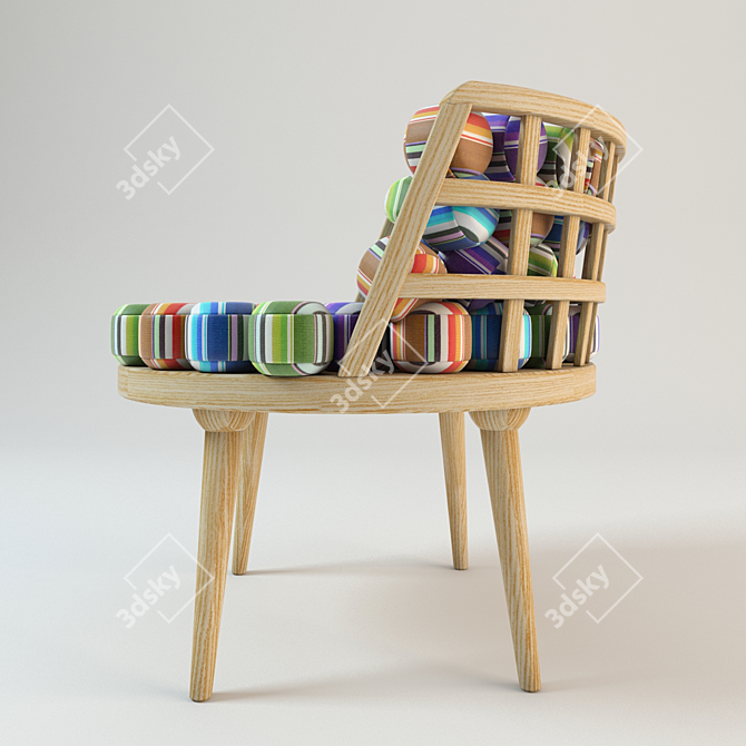 Turkish Designer Meb Rur's Ethnic Chair 3D model image 2