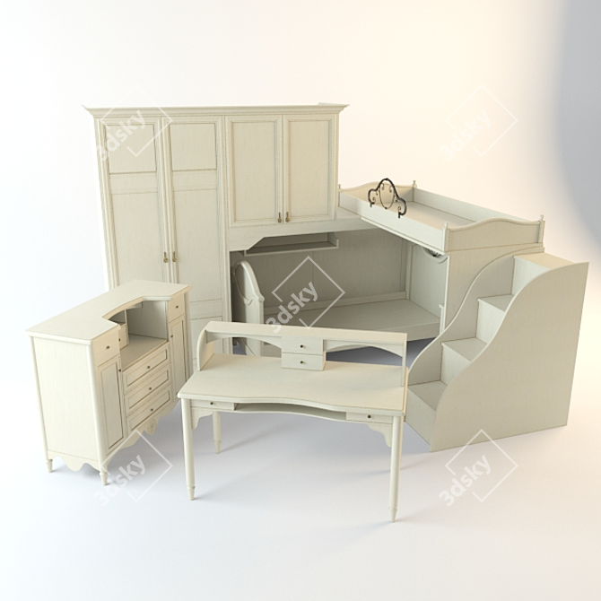 Spar Diletta: Elegant and Functional Camerette for Your Home 3D model image 1