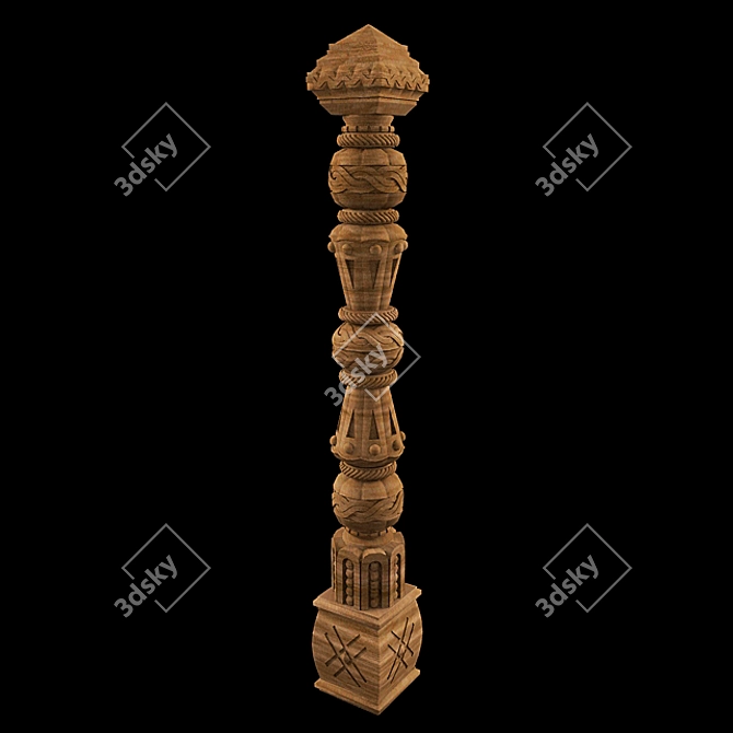 Translated description: Carved pillar in Old Russian style.

Russian-style Carved Pillar 3D model image 1