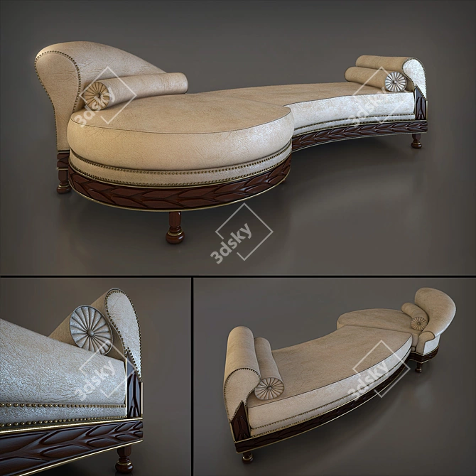 Elegant Curved Sofa 3D model image 1