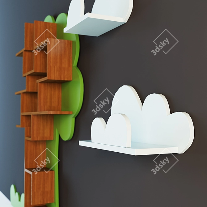 Kids' Playroom Shelves: Organize and Play 3D model image 2