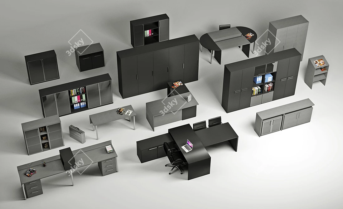 Custom-made Office Furniture Set 3D model image 1