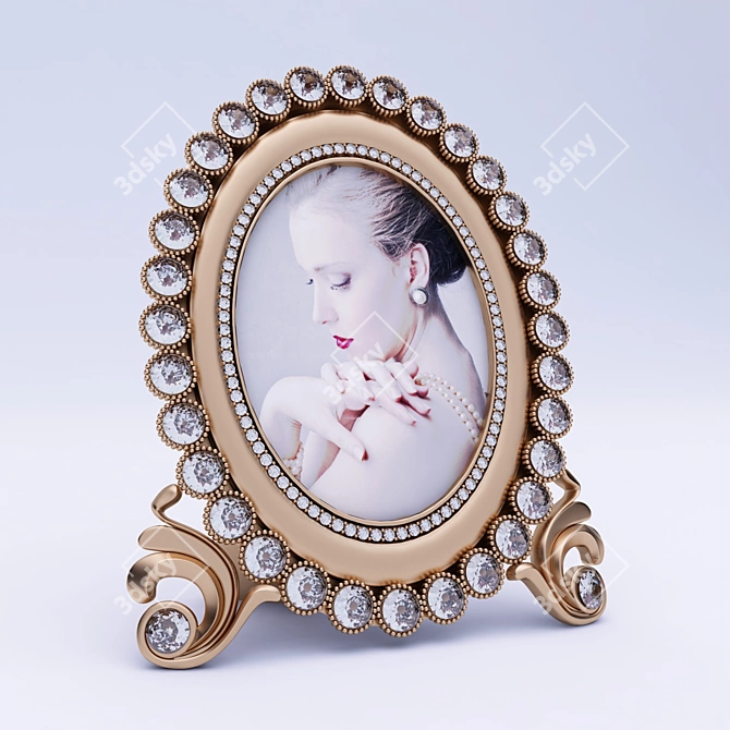 Elegant Crystal Photo Frame 3D model image 1