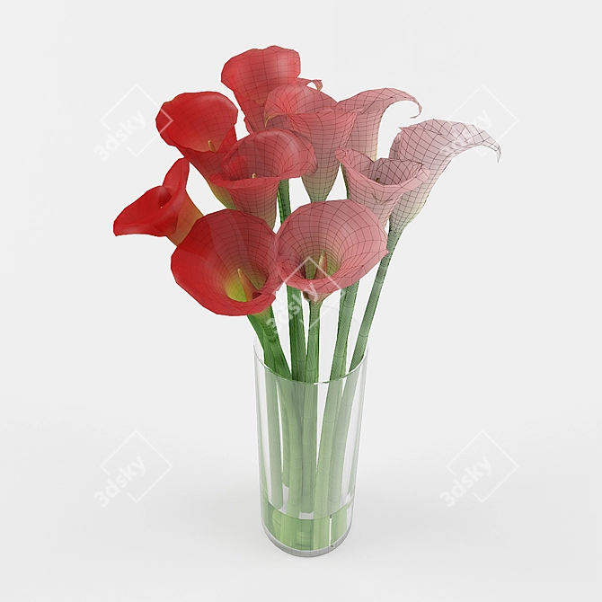 Scarlet Callas Bouquet 3D model image 3