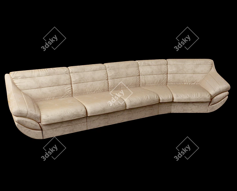 Trendy Miami Sofa: Stunning Textured Design! 3D model image 1