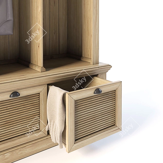 RH Shutter Locker+: Spacious and Secure Entry Storage 3D model image 2