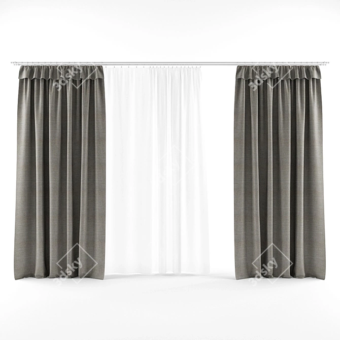 Elegant Drapes for Sophisticated Spaces 3D model image 1