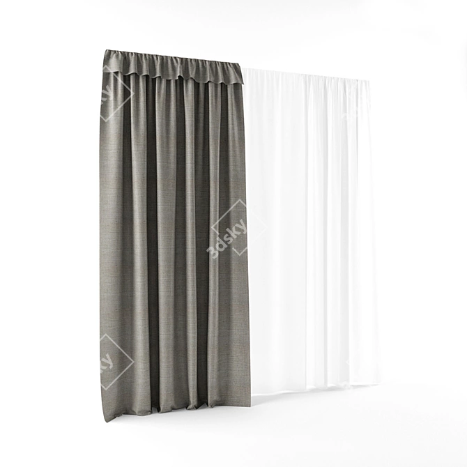 Elegant Drapes for Sophisticated Spaces 3D model image 2