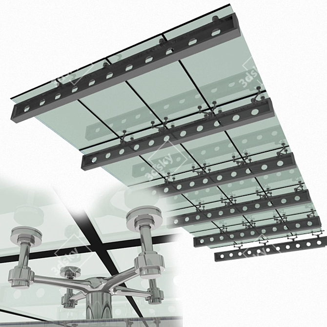 Sleek Canopy Awning System 3D model image 1