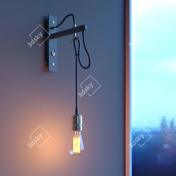 Sleek Edison Bulb Lamp 3D model image 1