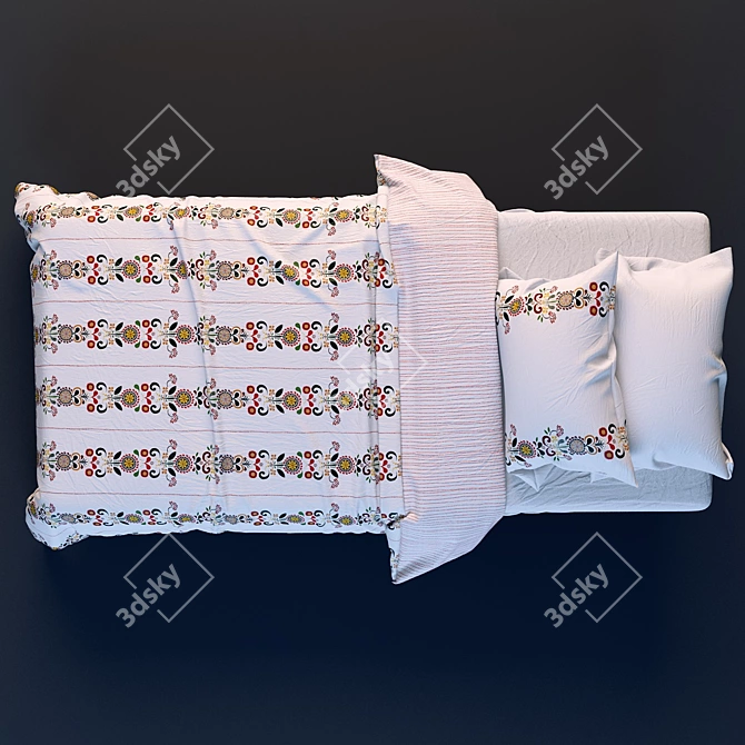 Title: Flower Bliss Duvet Set - IKEA 3D model image 1