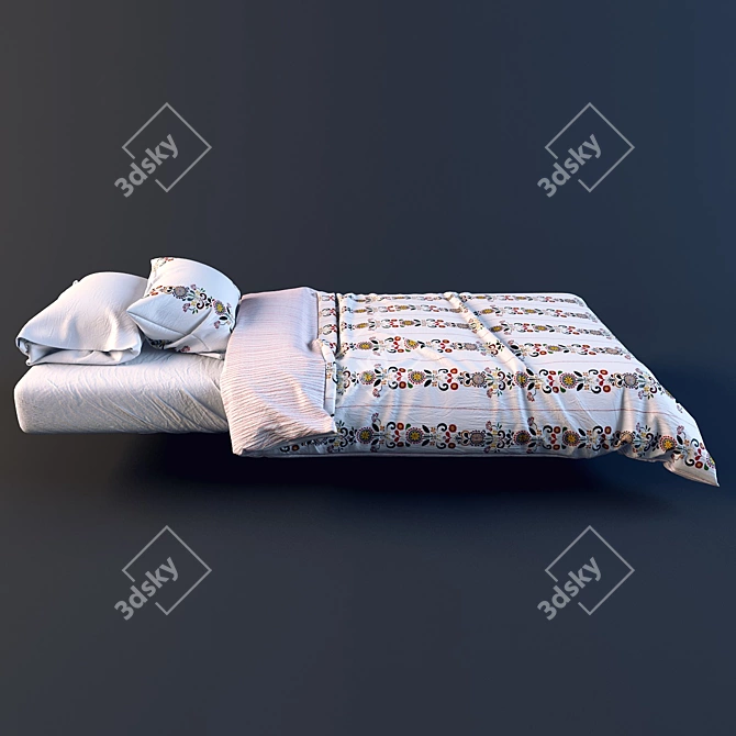 Title: Flower Bliss Duvet Set - IKEA 3D model image 3