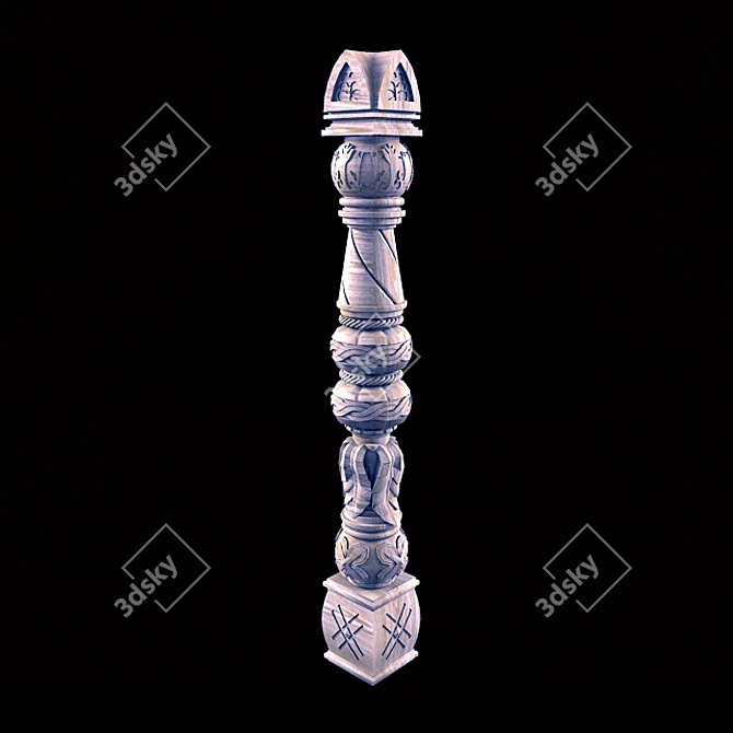 Title: Ancient Russian Style Carved Pillar 3D model image 1