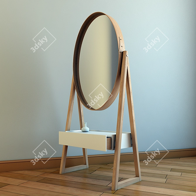 Elegant Iona Cheval Mirror 3D model image 1