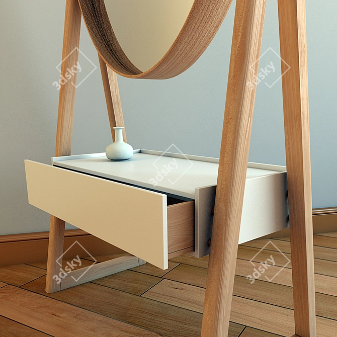 Elegant Iona Cheval Mirror 3D model image 2