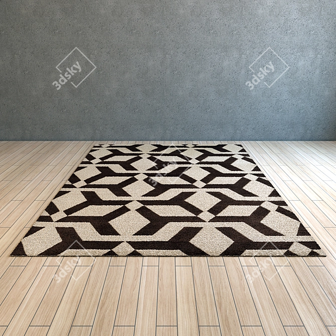 Glorious Gaelic Brown Rug 3D model image 1