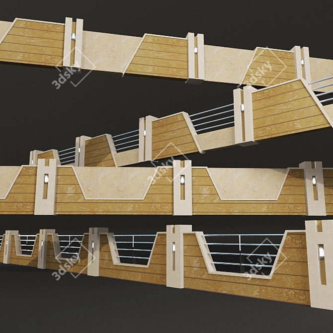 Versatile 120cm Fence Design 3D model image 1