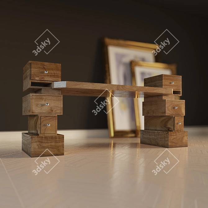 Minimalist Constructivist Table 3D model image 1